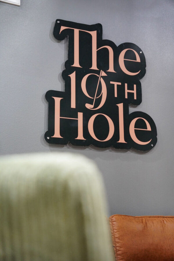 Acm Sign 19th Hole Indoor Cutout The 19th Hole cut-out indoor wall sign, made by Xenix Graphics