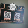 Acm Sign 19th Hole Qr Social The 19th Hole Follow Us On Social Media wall sign with QR codes, made by Xenix Graphics