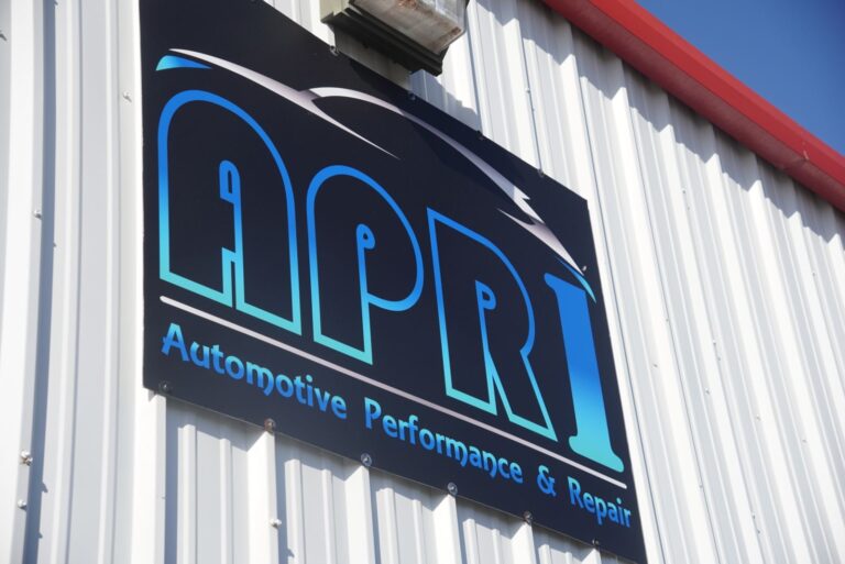 APR1 Automotive Performance & Repair aluminum sign, made by Xenix Graphics