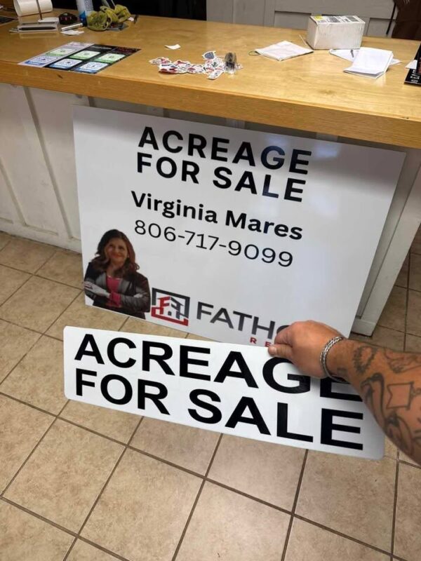 Acreage For Sale Sign Acreage For Sale real estate signs for Virginia Mares, made by Xenix Graphics