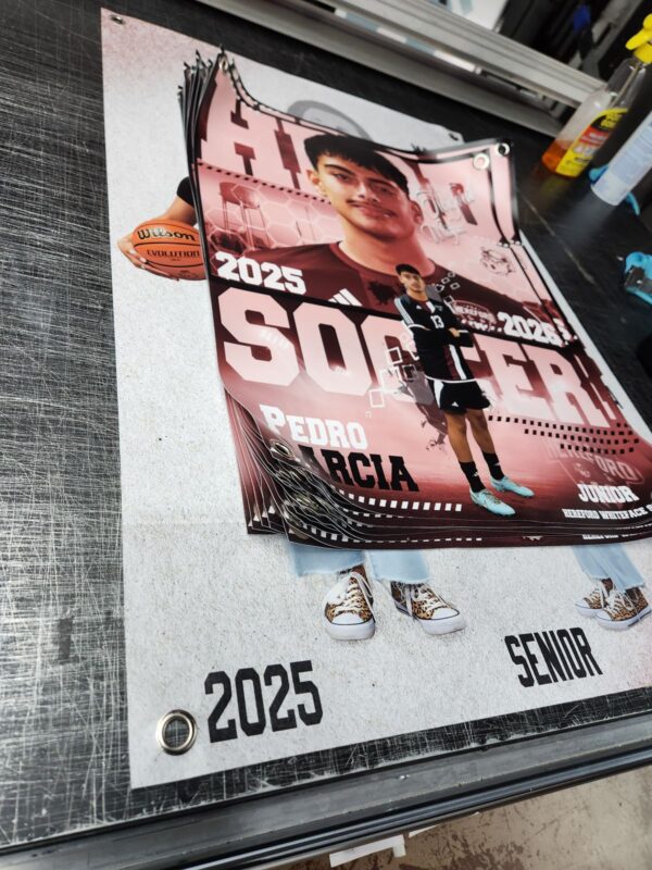 2025 senior soccer vinyl banner printed by Xenix Graphics