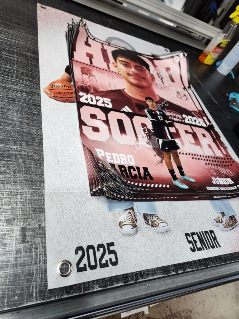 2025 senior soccer vinyl banner printed by Xenix Graphics