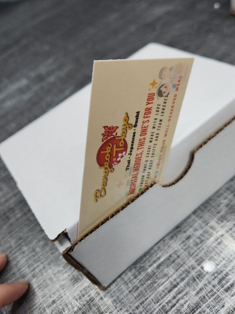 Bangkok Tokyo restaurant business cards printed by Xenix Graphics