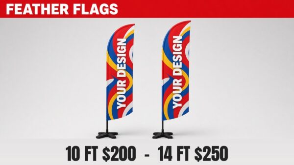 feather-flags-v2 Feather flags, 10 ft $200, 14 ft $250