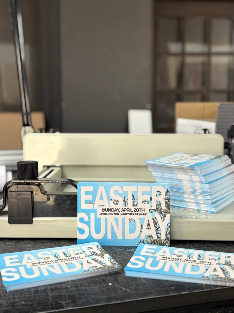 Easter Sunday flyers printed by Xenix Graphics