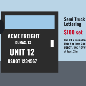 Semi Truck Lettering