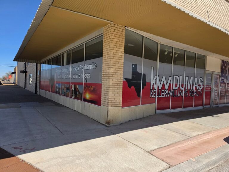 KW Dumas storefront window graphics by Xenix Graphics