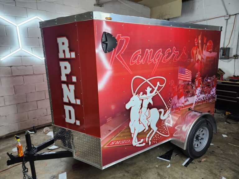 Custom full trailer wrap printed and installed by Xenix Graphics